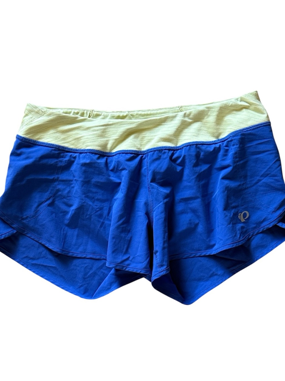 PEARL IZUMI WOMEN FLY SPLIT RUNNING 3” INSEAM SHORT DAZZLING BLUE/ SUNNY LIME LG